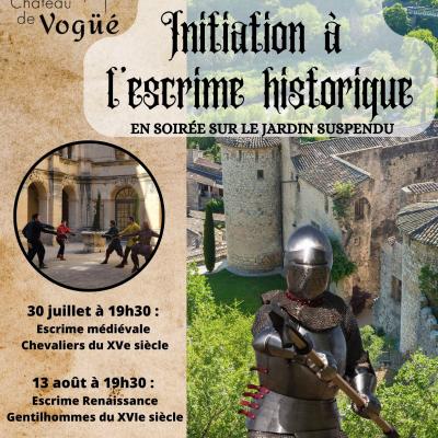 Initiation à l'escrime historique. Escrime Renaissance
