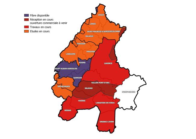 L'avancement de la Fibre commune par commune