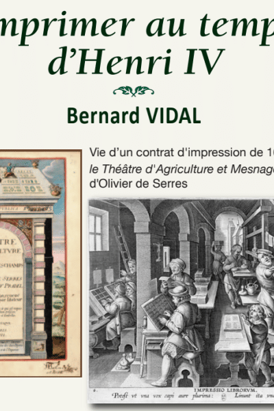 Conférence : Imprimer au temps d'Henri IV