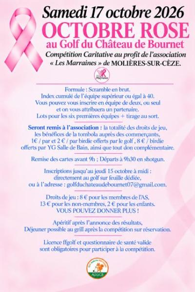 Octobre Rose au Golf du Château de Bournet