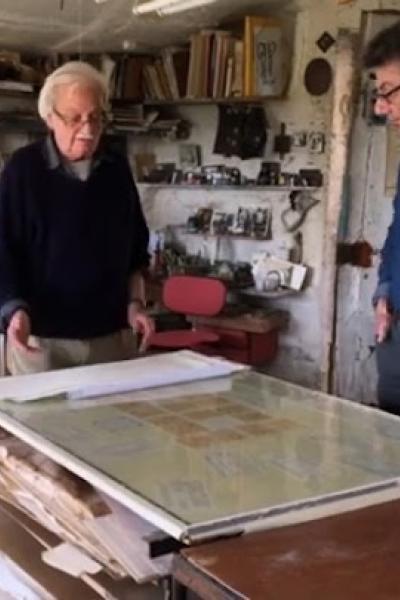 Visite de l'atelier de lithographie de Pierre Jonquières